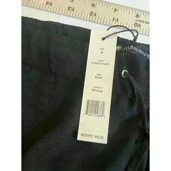NWT W118 WALTER BAKER SABRINA Med Black Pants Elastic Tie Waist MSRP $148.00 - Picture 3 of 7